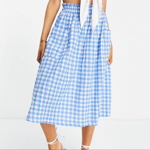 ASOS Seersucker Midi Skirt